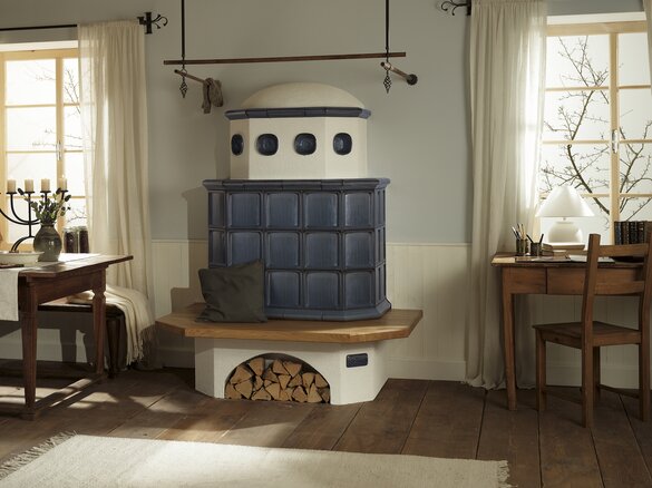 Tiled stove in rusticblau r.T. | © Sommerhuber GmbH