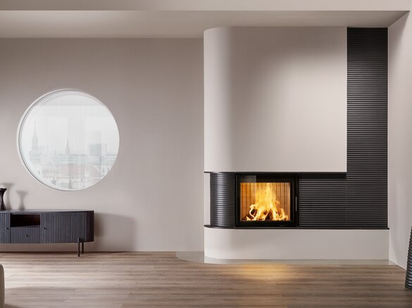 Image tiled stove with tile Silhouette in rauchquarz dark | © Sommerhuber GmbH