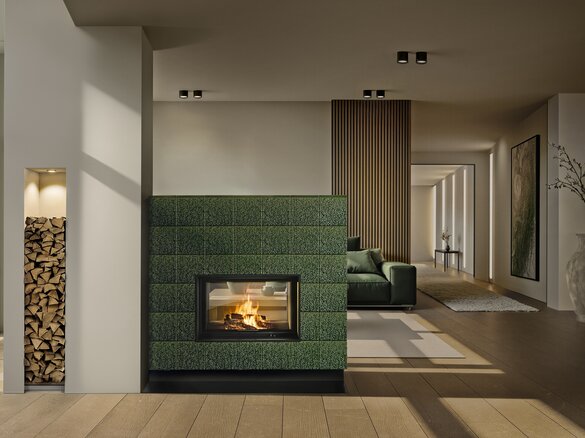 Tiled stove with tile Arabesco in ofengruen | © Sommerhuber GmbH