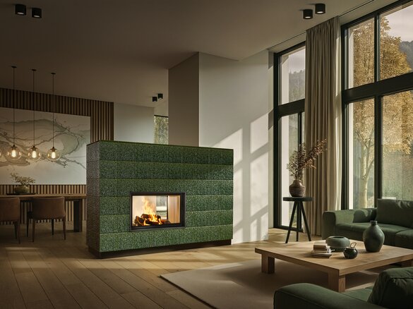 Tiled stove with tile Arabesco in ofengruen | © Sommerhuber GmbH