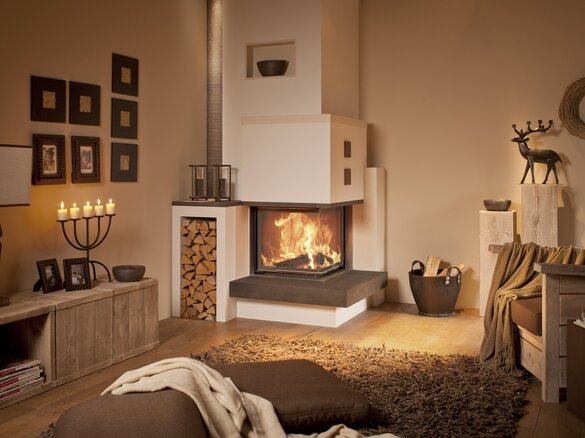 Image tiled stove with fire shelf edged structure terra | © Sommerhuber GmbH