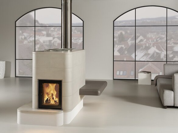 Detailed photo tiled stove with fire shelf soft | © Sommerhuber GmbH