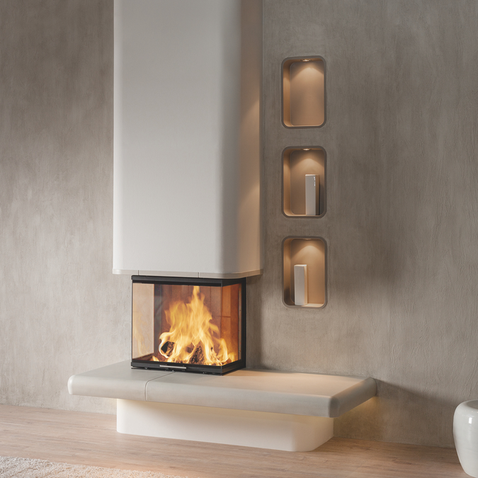 Kachelkamin mit Feuertisch soft und Nische soft | © Sommerhuber GmbH