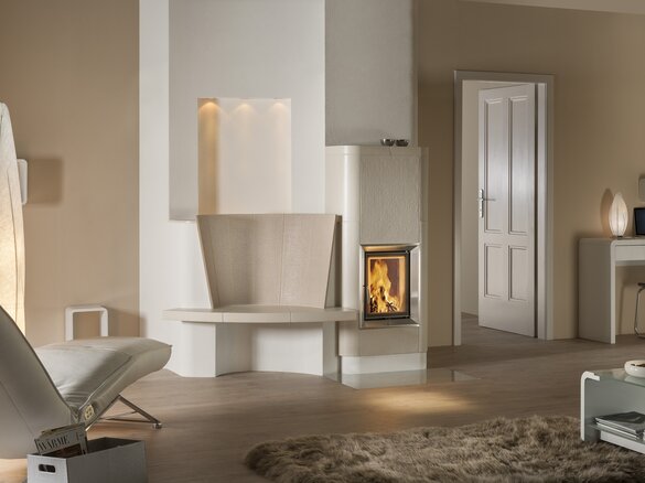 Image tiled stove with ledge tile and backrest napa | © Sommerhuber GmbH