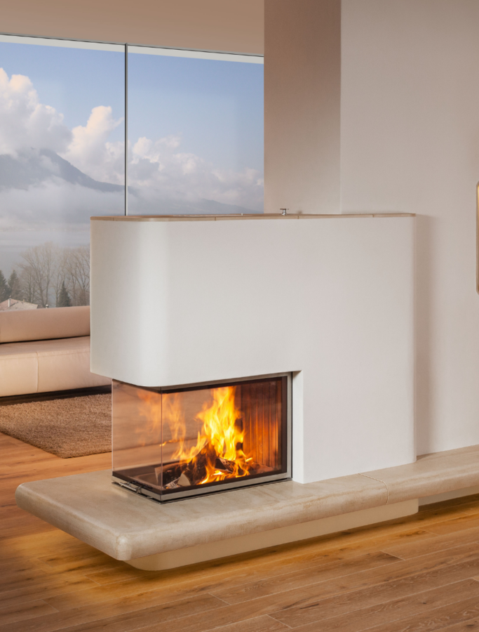 Bild Kachelkamin mit Rueckenschild Napa und Feuertisch soft | © Sommerhuber GmbH