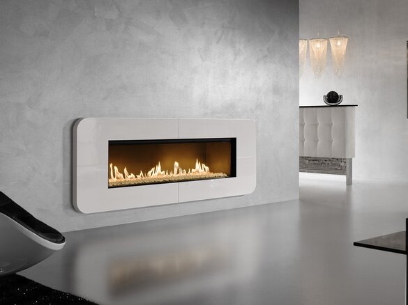 Image tiled fireplace with iForm® schmelzweiss glossy | © Sommerhuber GmbH