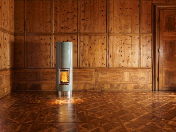 Image Full Storage Tiled Stove in aquamarin medium glossy | © Sommerhuber GmbH
