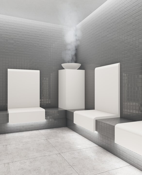 Rendering Wärmesitz Mono in Glasur schmelzweiß matt | © Sommerhuber GmbH